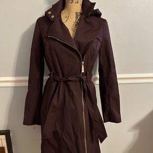 Vince Camaro Dark Purple Trench Coat Small